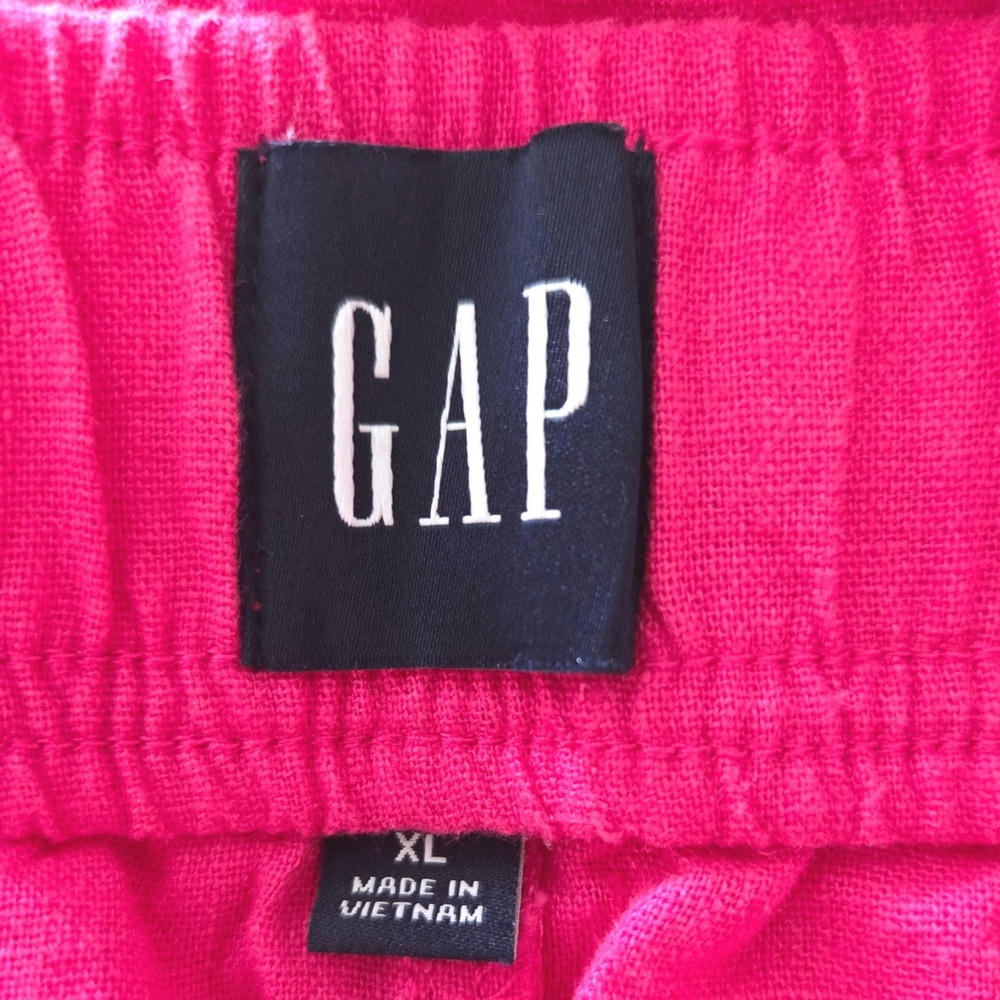Gap Hot Pink Linen Blend Pull On Shorts Women Sz XL Beachy Vacation Lightweight - Picture 3 of 7